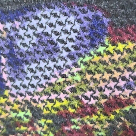 LuLaRoe One Size Legging Cross Stitch Needlepoint Floral Navy Blue Stretch Pants - Picture 4 of 7